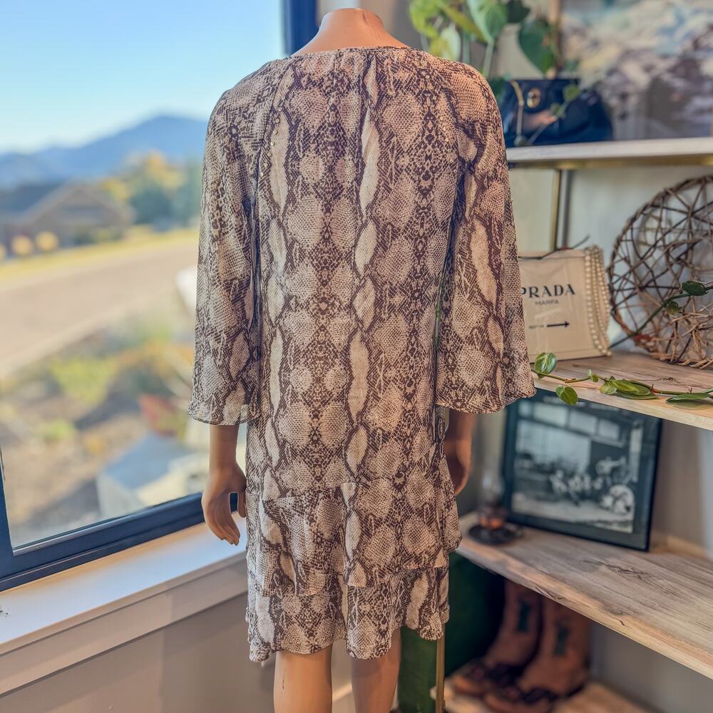 White House Black Market, Python Print Ruffled He… - image 4